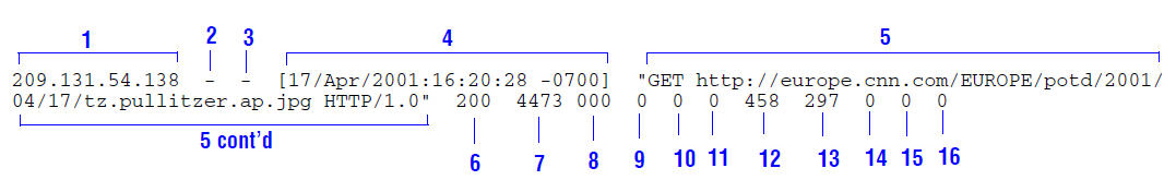 Sample log entry in extended.log